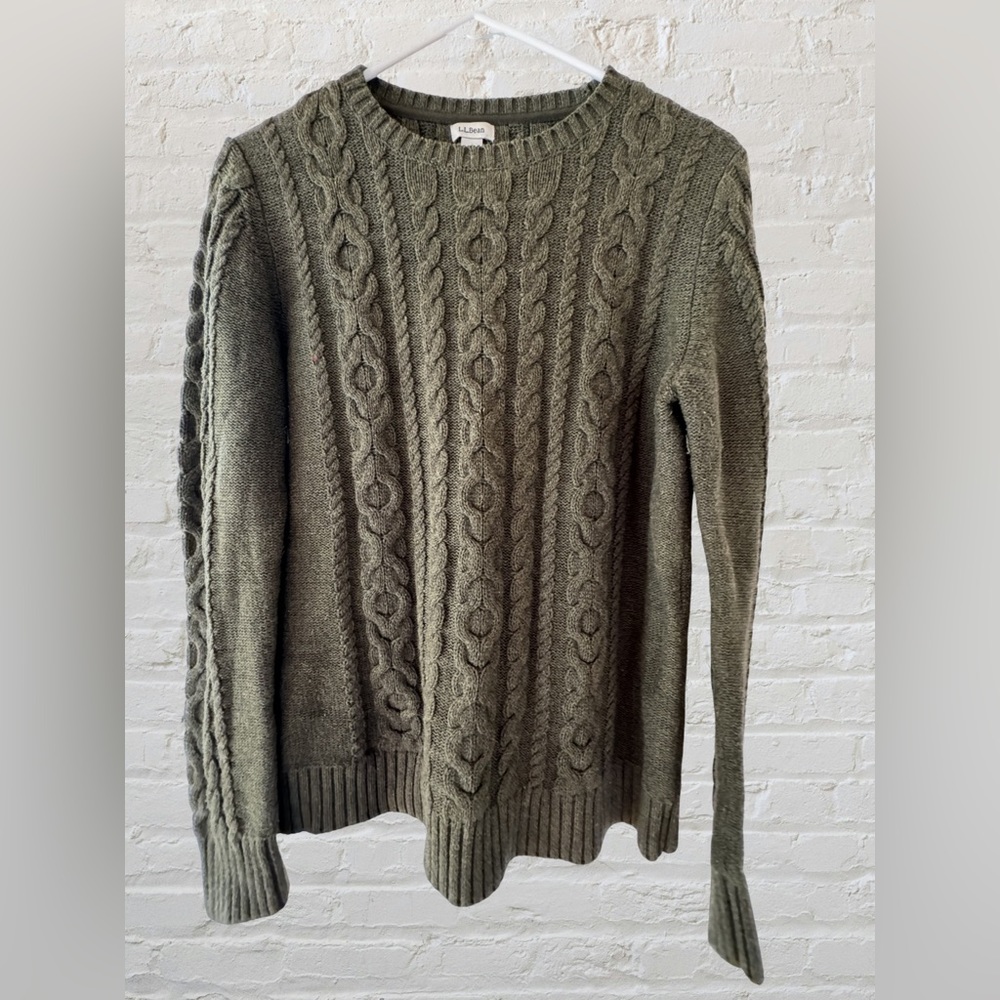 LL Bean Women’s Double L Cable Sweater Crewneck